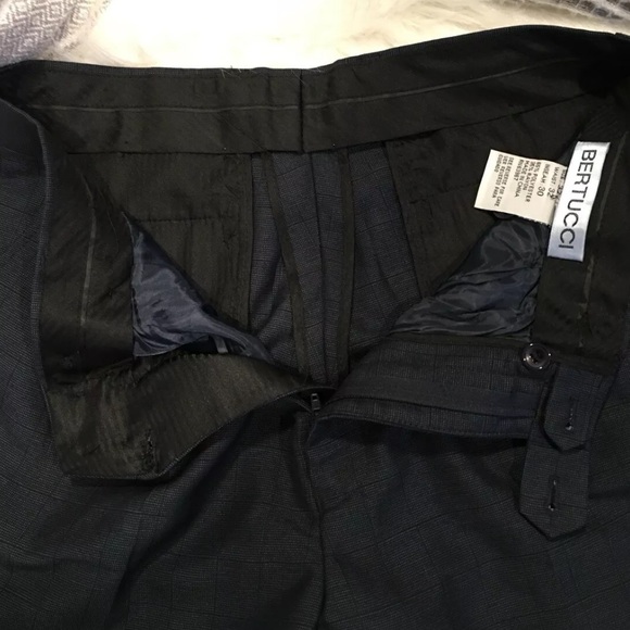 Bertucci Blue & Black Patterned Dress Pants Slacks - Picture 3 of 7